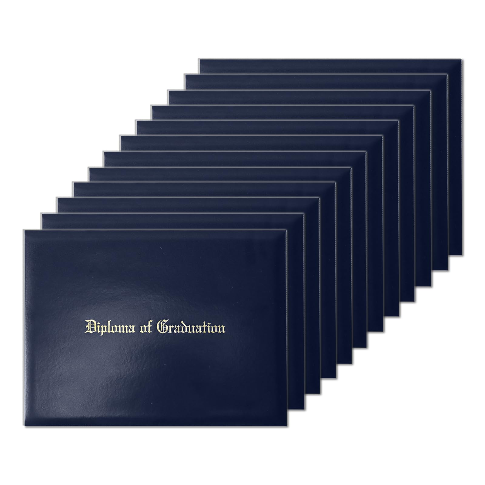 YIIOSS Diploma Holder Diploma Covers 8.5”x11” Imprinted “Diploma of Graduation”for Graduation Certifications Folder,Navy Blue,12-Pack