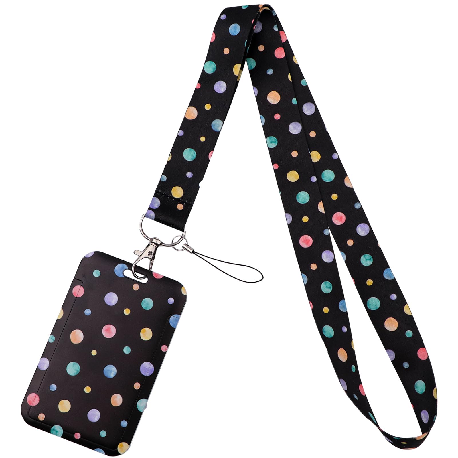 Black Cute Balls ID Badge Holder Lanyard for ID Badge Keys Cool Keychain Lanyard ID Holder for Kids Women Men Teens for Work & Preppy School ID — image 1