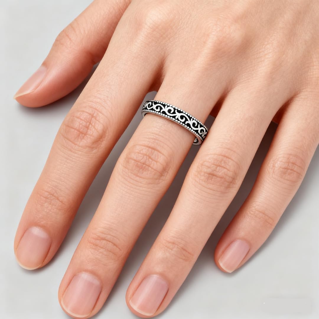 Yaresul 5CT 8X12mm Radiant Cut Teal Turquoise Ring/Created Mens Black Onyx 925 Sterling Silver Mens Ring Cocktail Rings Celtic Pattern Pinky Ring Band for Dad Father Size 7-12