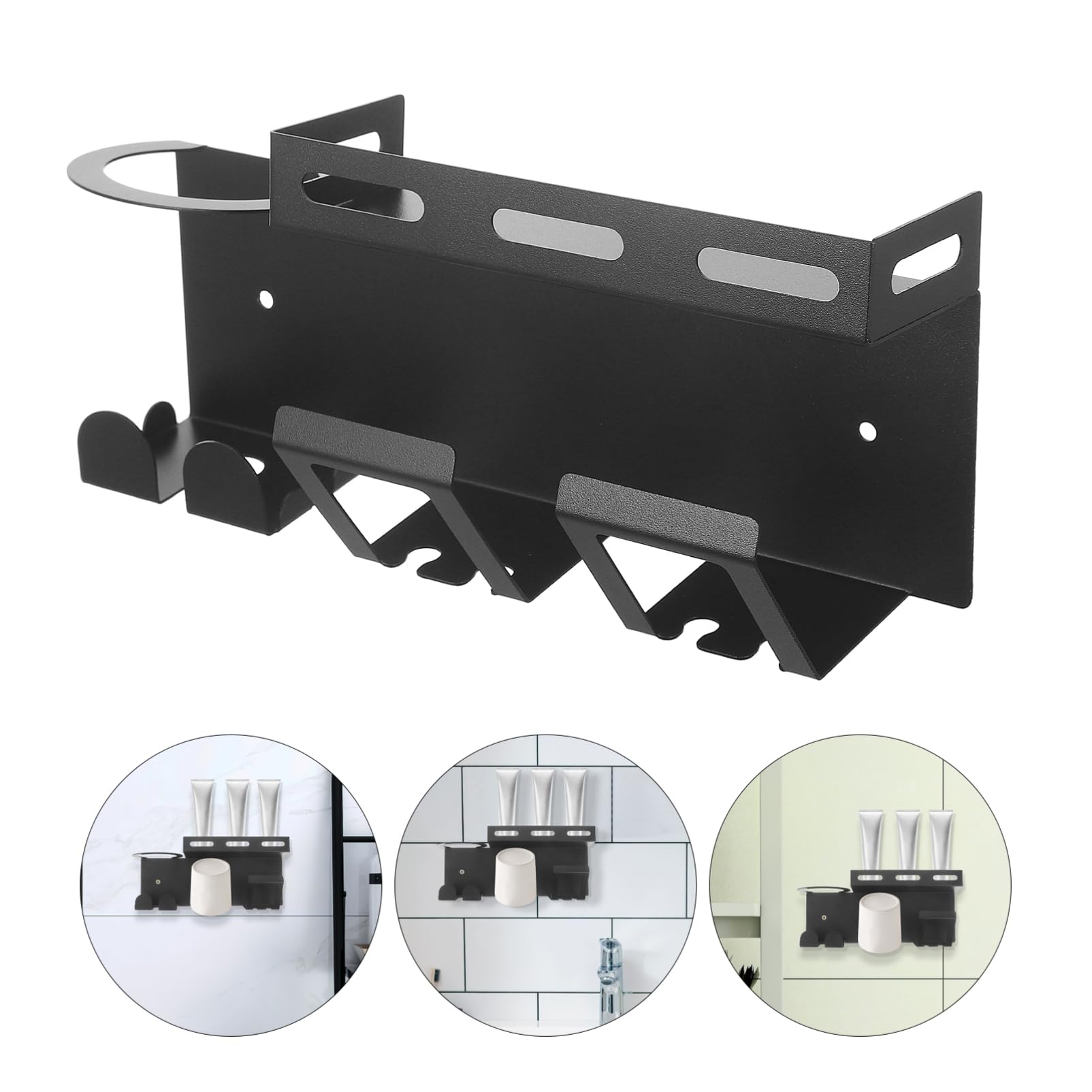 Soporte De Cepillo De Dientes Inoxidable Organizador Estante De Almacenamiento para Cepillos y Pasta De Dientes Diseño De Pared Instalación y Múltiple