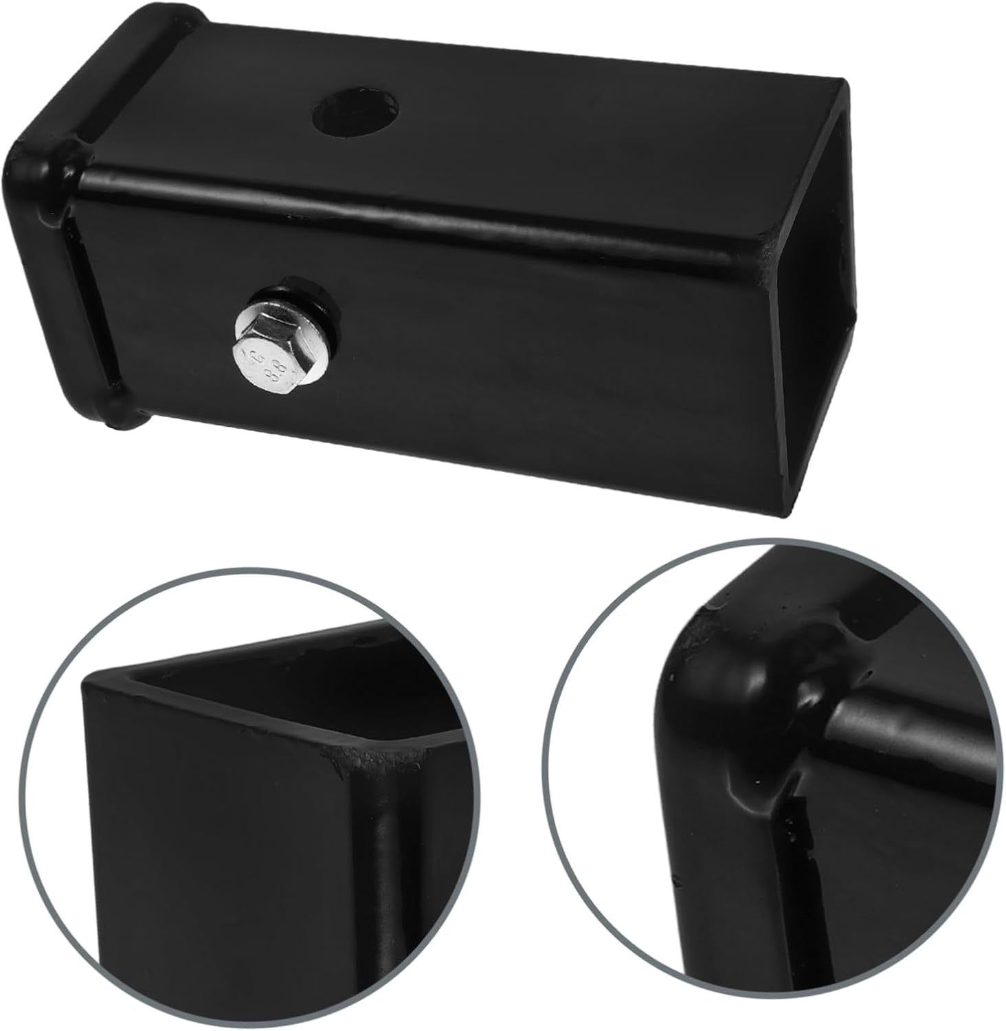 Weld Trailer Hitch Receiver Tube Durable Steel Construction with Black Paint Finish for Towing Extensions and Attachments Compatible with Various Vehicles