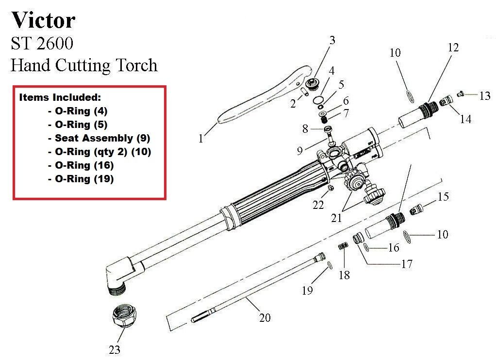 Buy Victor ST2600 ST2600FC Cutting Torch Rebuild/Repair Parts Kit