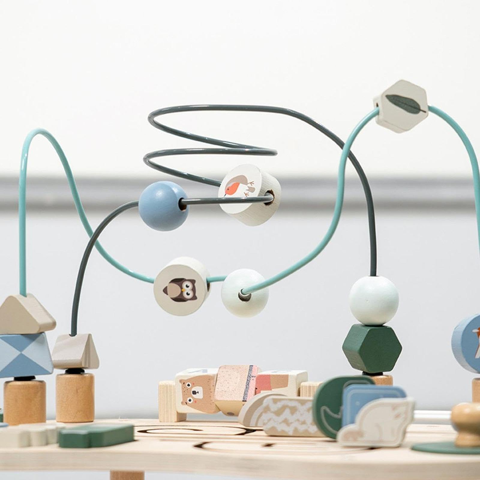 Bead Maze Motorikspielzeug Holzlabyrinth Kugelspiel Abnehmbar Lernspielzeug mit Abgerundeten Kanten für Vorschule Kinderzimmer Frühe Entwicklung