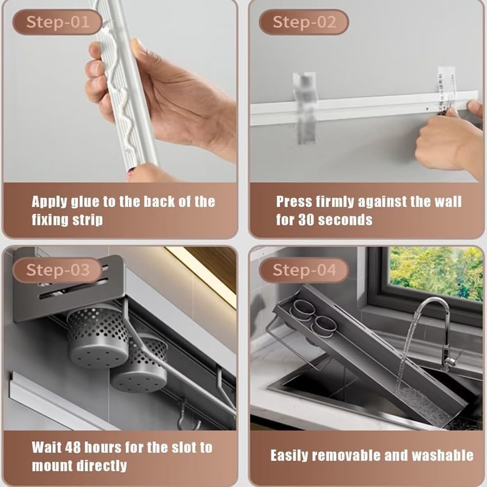 Estante de especias montado en la pared de 40 cm, estante de cocina, almacenamiento multiusos para tarros de especias y botellas, estantes colgantes que ahorran espacio, perfecto para uso doméstico y