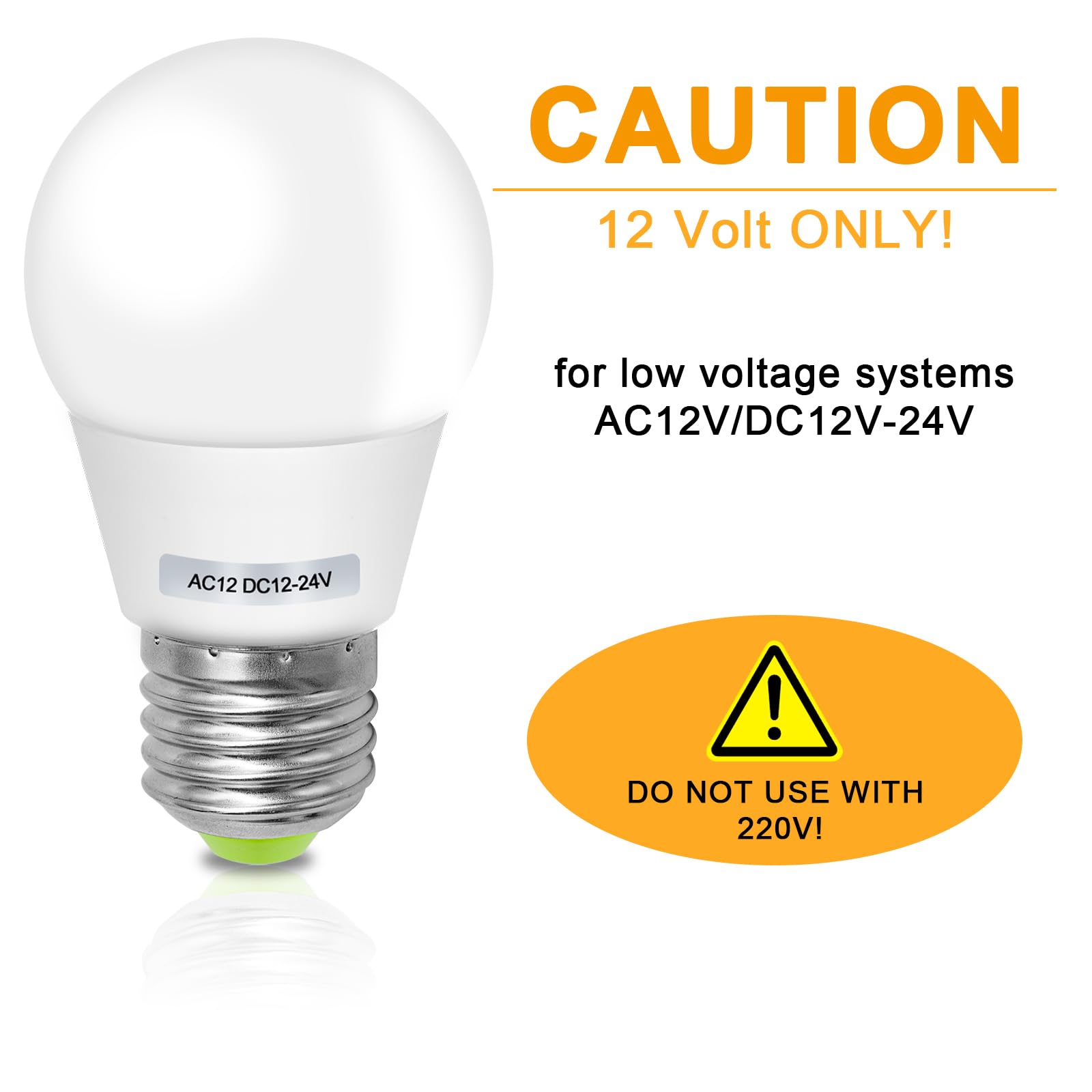 ZHENMING 12 Volt Bulb E27 LED Light Bulb 3W Equal 30W A50 GLS ES Globe Bulb 12V Low Voltage for Off Grid Solar Lighting Marine Boat Lighting Camper Warm White 2700K - Image 2