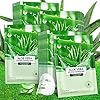 Aloe Facial Skincare Sheet Hydrating Moisturizing Revitalizing Facial Skincare Sheet for Dry, Oily, Sensitive and Tired Skin 25ml/0.8oz, Pack of 10