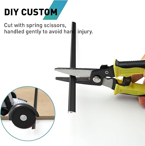 Miniatura 7 de Paquete de 20 bordes de azulejos, 12 x 0.4 pulgadas, borde de aluminio para salpicaduras, revestimiento decorativo autoadhesivo para azulejos de