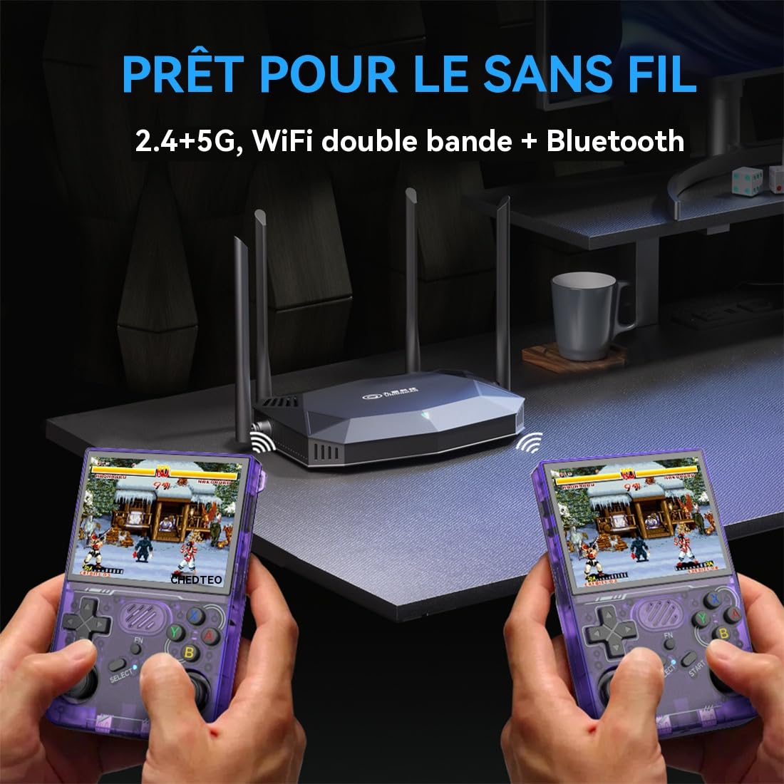 RetroPro R36xx Console de Jeux Portable WiFi Console Rétro Portable 3.5'' IPS HD, 20000+ Jeux Classiques, Émulateurs Multi-Plateformes, Batterie 3000 mAh, pour Adultes & Enfants (Vert, 128, Go)