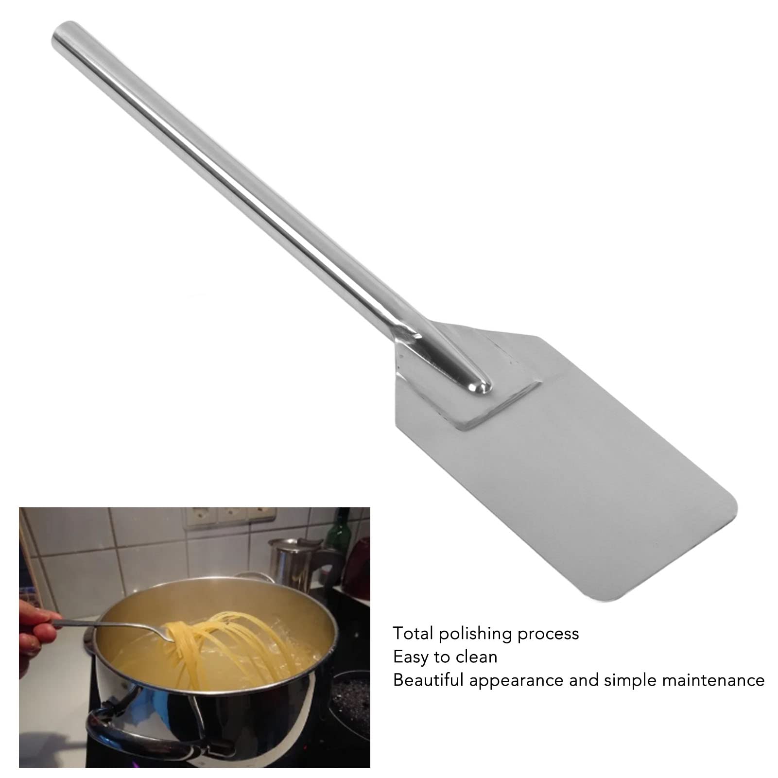 Espátula para Mezclar Cocina Ultra Larga Espátula para Cocinar con Mango Largo de Acero Inoxidable para Hornear Revolver Mezclar Diseño Alargador (61CM)