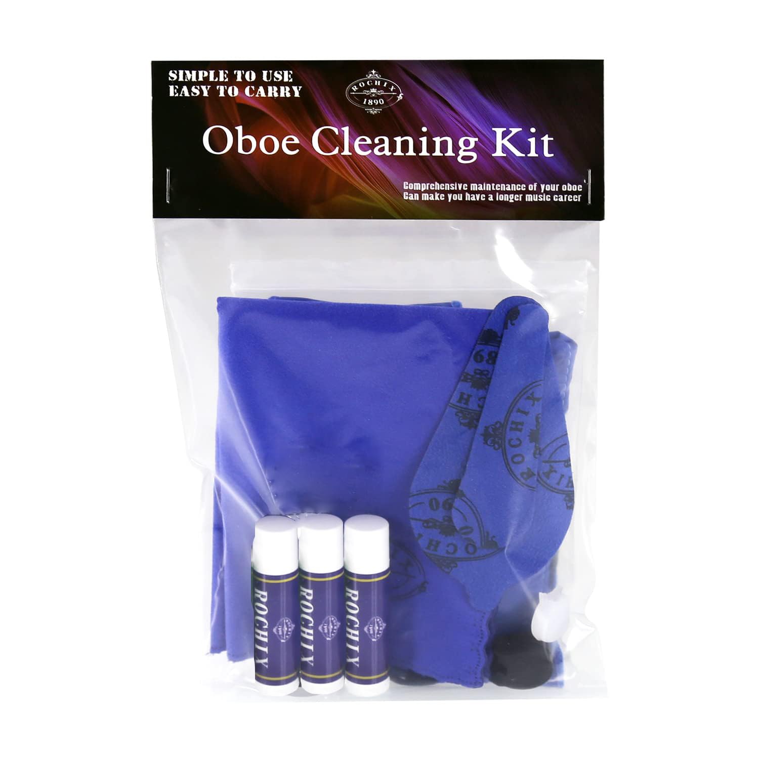 Oboe Cleaning Kit, Oboe Cleaning and Maintenance Kit, Oboe Swabs, Cork Grease, Absorbent Paper, Powdered Paper, Thumbtacks