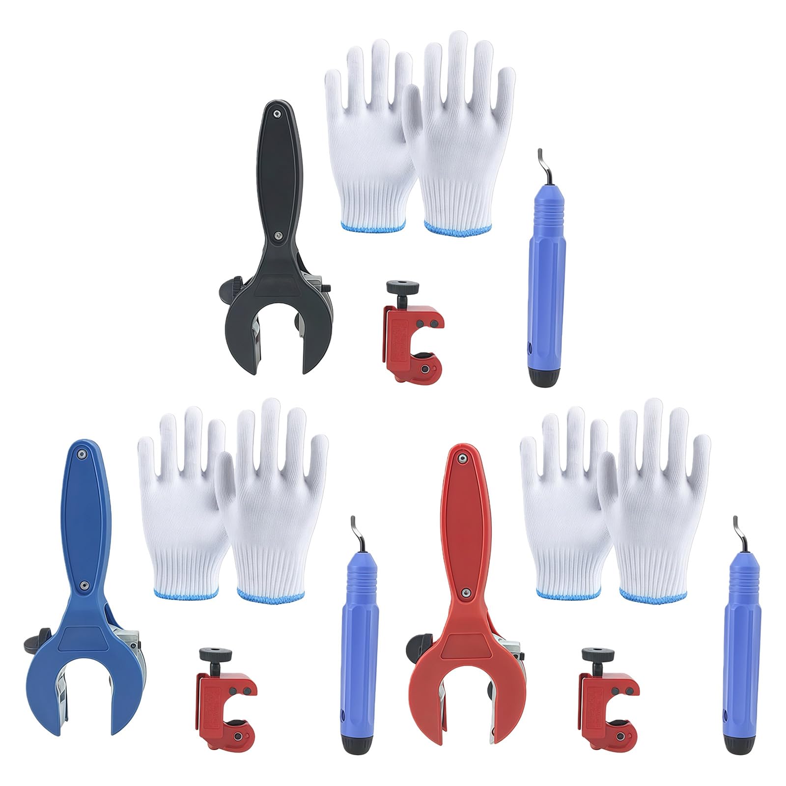 Set di tagliatubi a cricchetto per spazi ristretti da 5/16 "a 1-1/8" tagliatubi in alluminio rame include guanti set tubo cricchetto