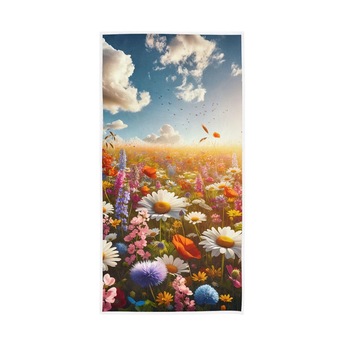 HUYGD Colorful Wildflowers Hand Towel, Spa Towels for Bathroom, Gym, Hotel, Spa 15 x 30 Inches