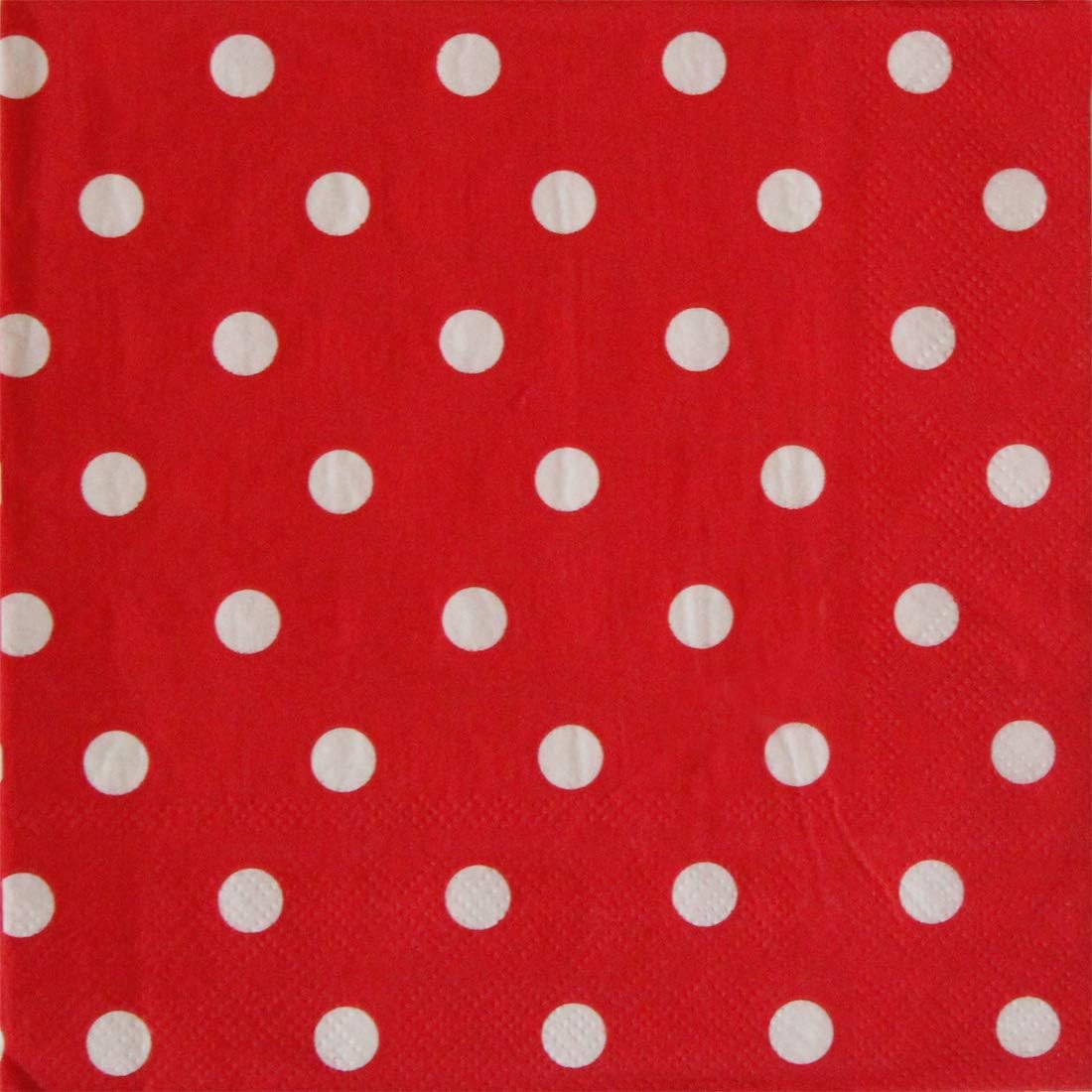 LUDALY 20pcs Disposable Paper Polka Dot Napkins Wedding Party/Christmas Napkins | Birthday Party Tableware (Red & White)