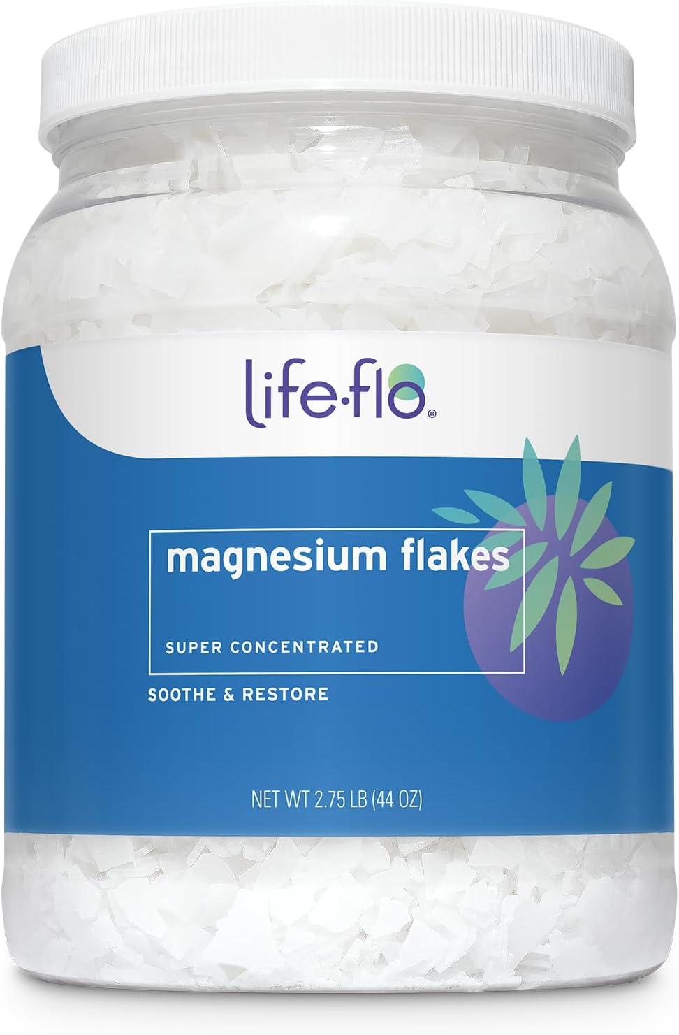 Life-Flo Pure Magnesium Flakes | Magnesium Chloride Brine from Zechstein Seabed | For Relaxing & Rejuvenating Body and Foot Soaks | 44 oz