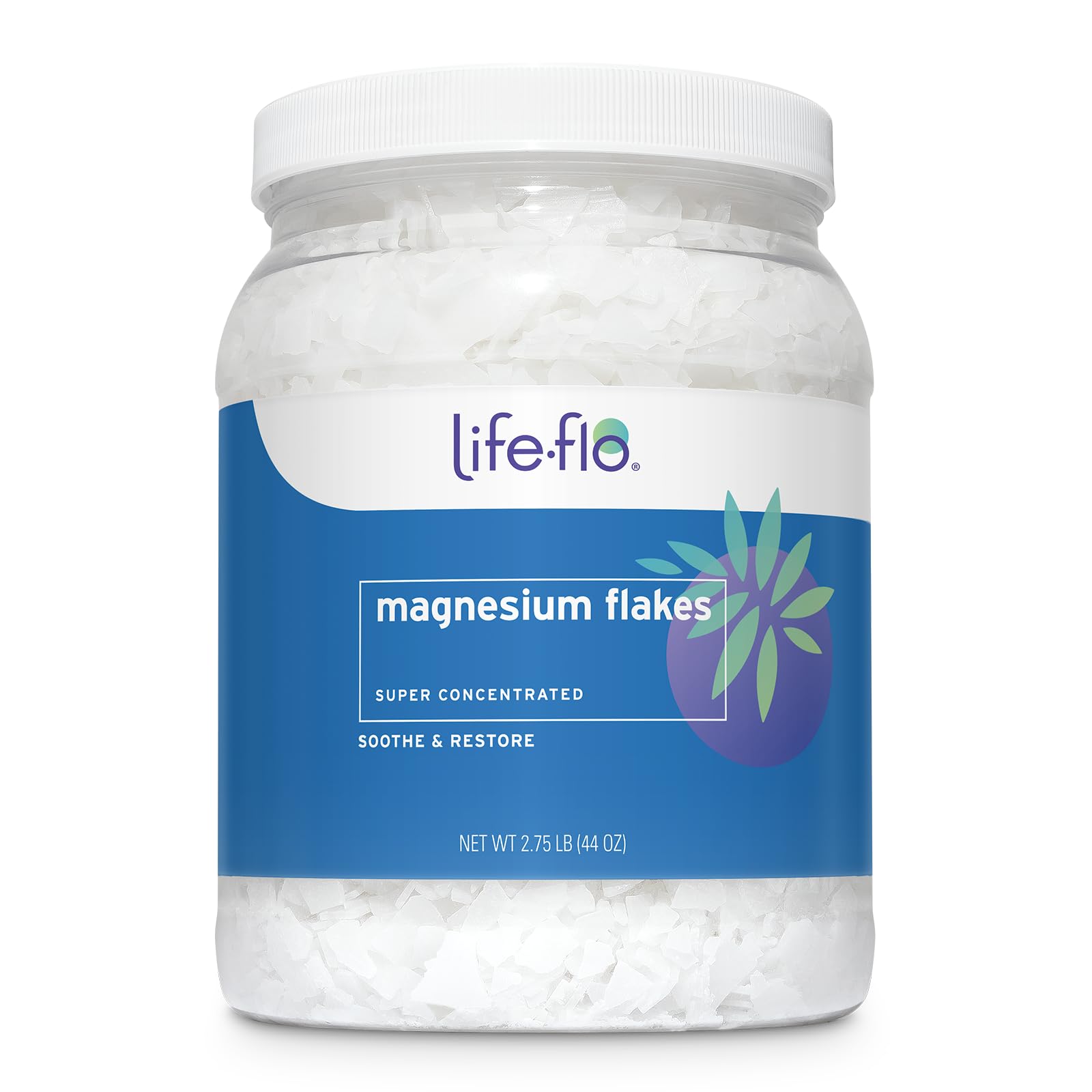 Life-Flo Pure Magnesium Flakes | Magnesium Chloride Brine from Zechstein Seabed | For Relaxing & Rejuvenating Body and Foot Soaks | 44 oz