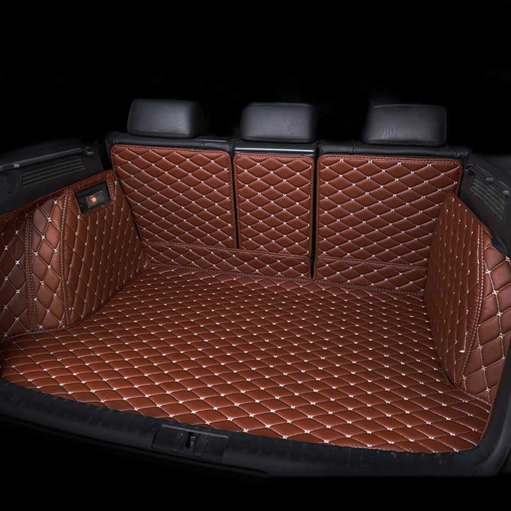 Car Leather Cargo Liners for Toyota Prius (XW30 / ZVW30) 2010 2011 2012 2013 2014 2015 2016, Full Coverage All Weather Rear Trunk Liner Mats Protector Boot Mats,Allblack