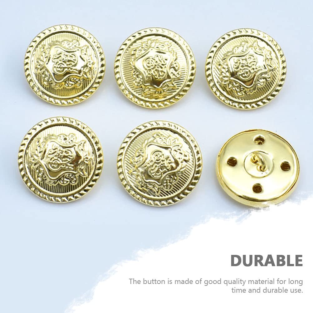 12 STKS Vintage Antiek Brons Metalen Blazer Gegraveerde Knopen met Schacht Ronde Naaien Knoppen Decoratie voor DIY Craft Jassen Jas Windjack Broek 25mm 1 inch