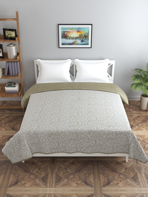 Image of Florida Diva Cotton Reversible Dohar Topsheet for Double Bed Made for All Season Blanket Throws with Floral Print