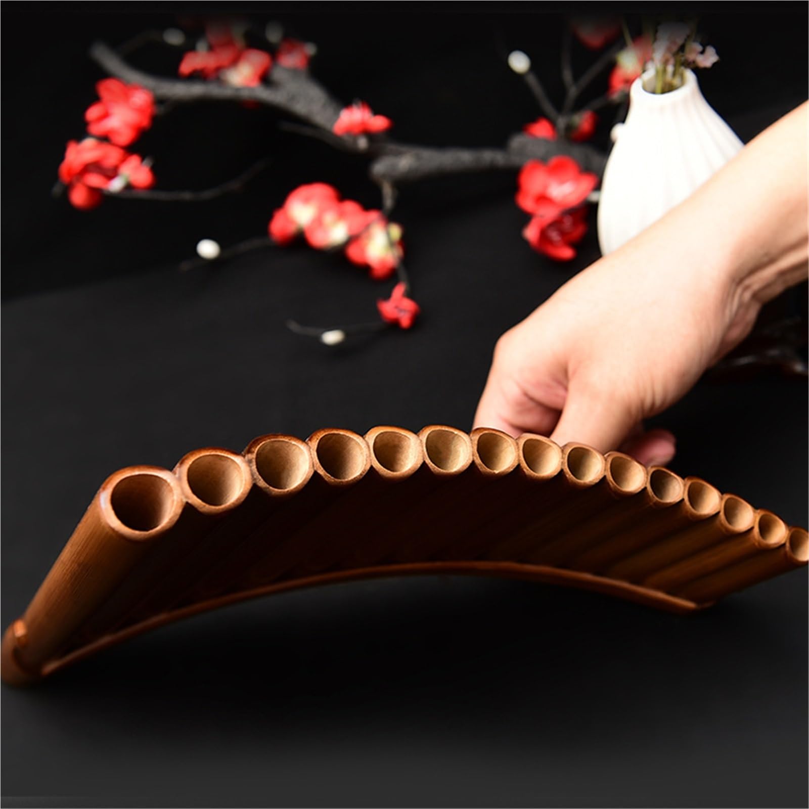 Flauta De Pan Instrumento De Viento De Madera Natural Flauta De Pan De 22 Tubos Instrumento Nacional Flauta De Pan De Actuación Profesional(G,Flute)