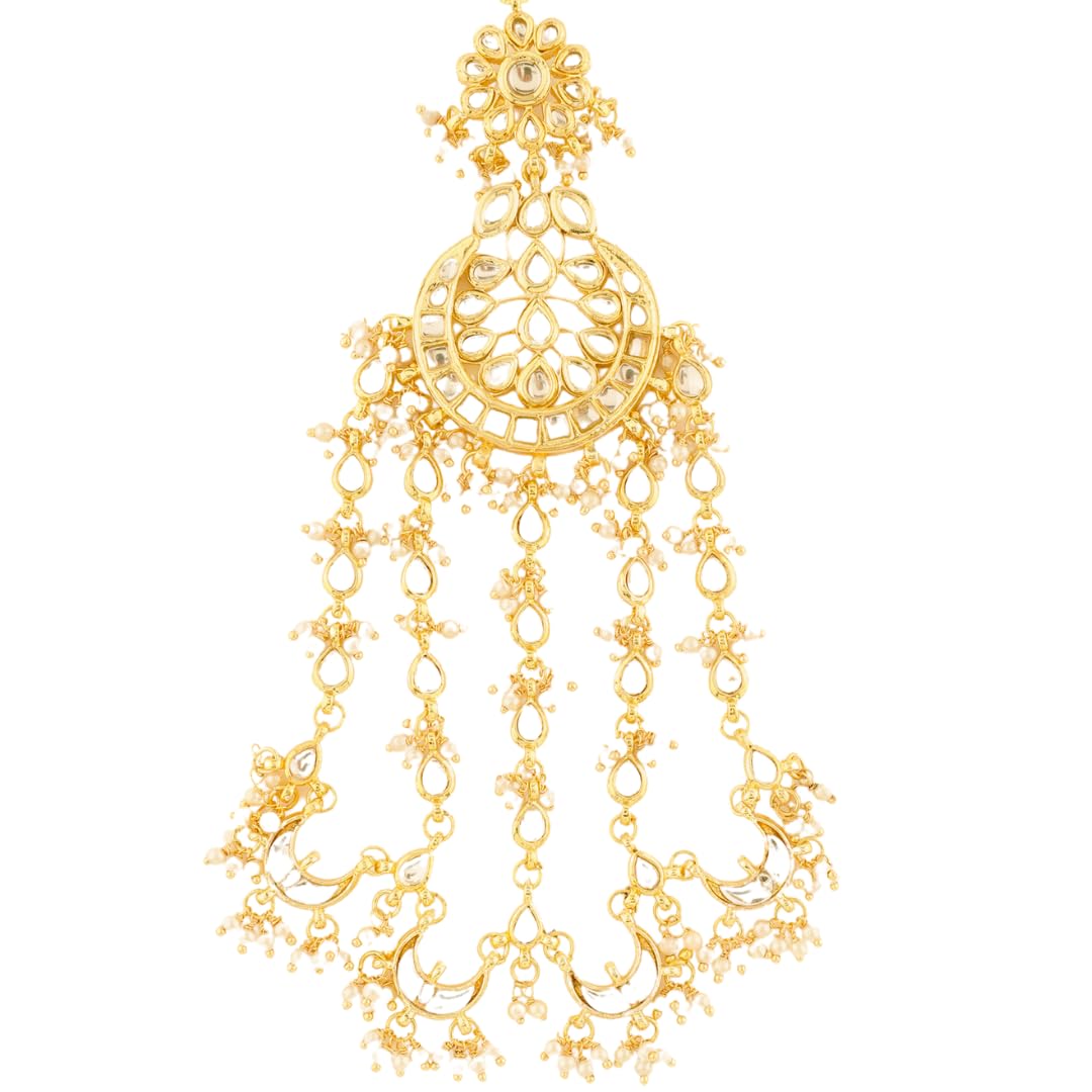 Jewellity Kundan Golden Passa/Paasa/Jhumar/Jhoomar/Designer Traditional/Ethnic/Wedding/Nikaah/Hair Jewellery/Hair Accessory for Girls/Women PK-5187 (B0CRZCFLQC) Amazon Price History, Amazon Price Tracker
