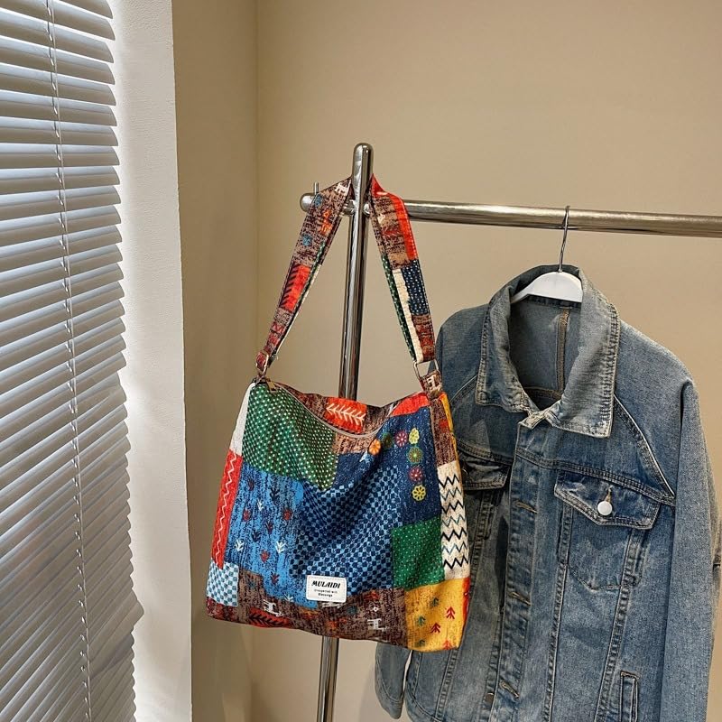 Bolso Tote para Mujer, Patchwork Étnico, Gran Capacidad miniatura 5