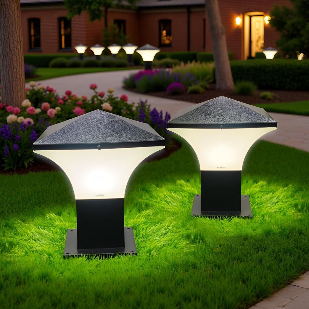 Lyse Decor gate Lights for Outdoor Waterproof, Home gate Pack of 2, Main gate Lights Pillar Waterproof, gate Light lamp, Boundary Lights, Pillar Lamps