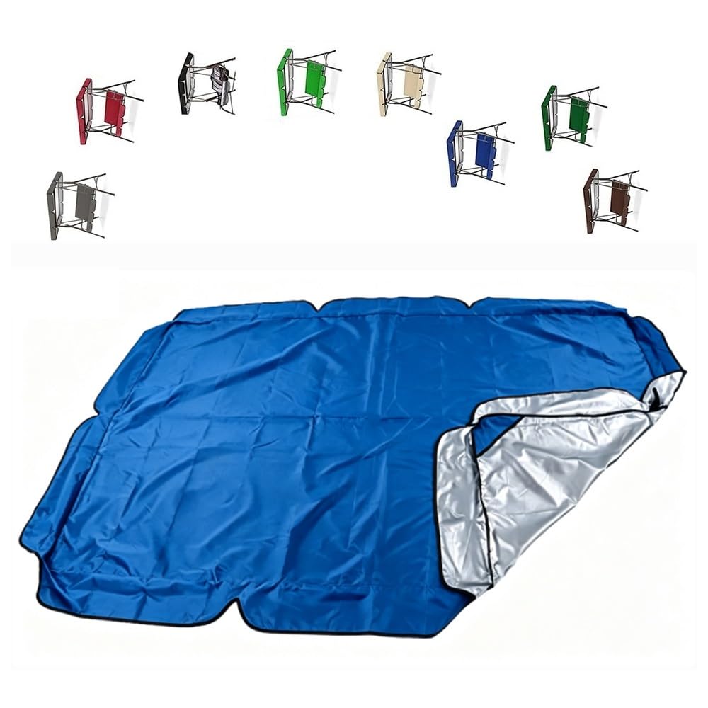 RTVGNSZSJL 75x47in 77x49in 82x57in Porch Swing Canopy Replacement Cover Patio Hammock Swing Top Cover Waterproof Replacement Canopy For Outdoor Garden(Blue,82x57in-210x145cm)