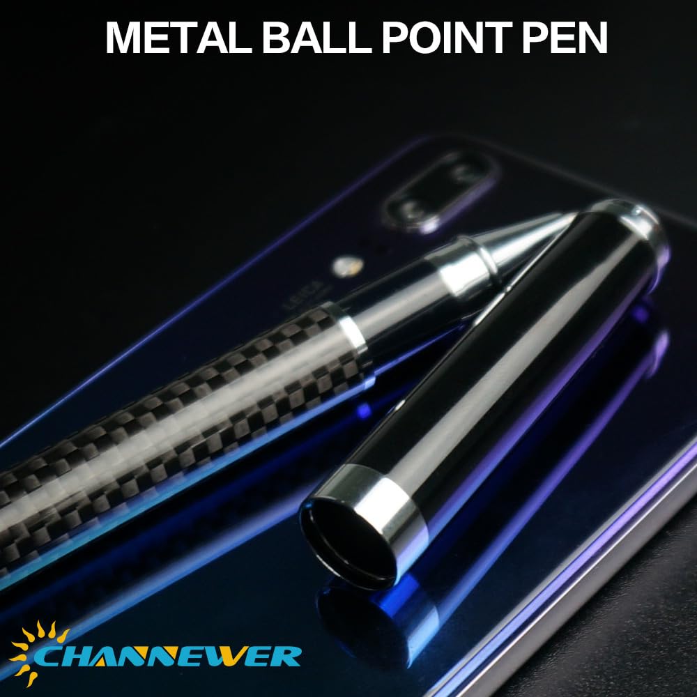 Kohlefaser-Stift, Premium-Metall-Gelschreiber, Mikrospitze, 0,5 mm, schwarze Tinte, glattes Schreiben, Kugelschreiber (rot)