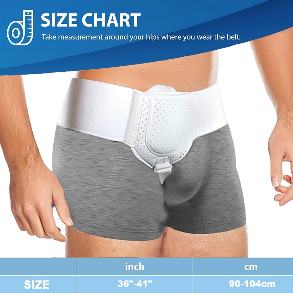 GEDRACKPMYN Hernia Belt, Inguinal Hernia Support for Men Left or Right Side, Post Surgery Men's Inguinal Hernia Support Truss for Inguinal, Adjustable Waist Strap Groin Support