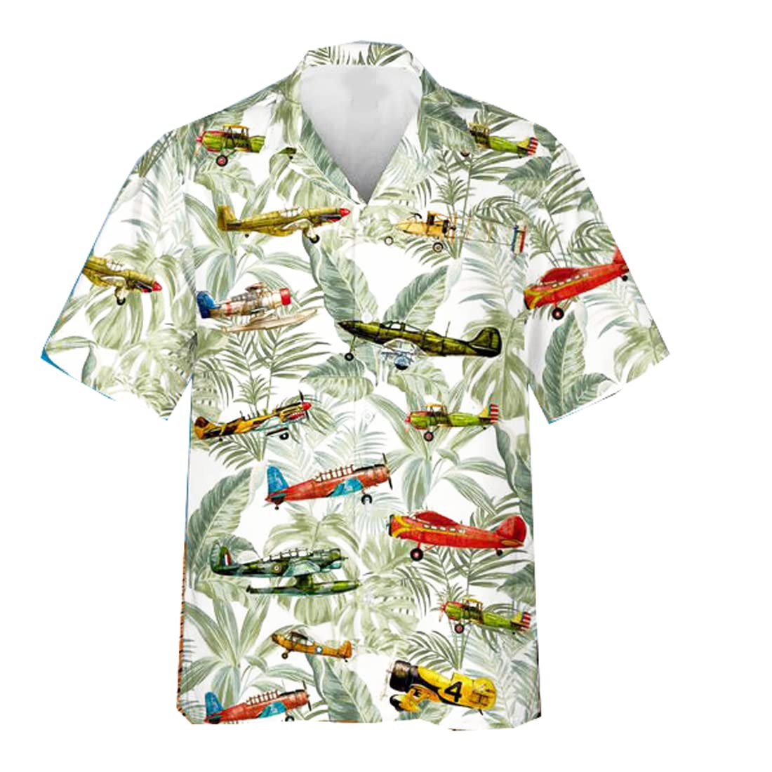 GenericAirplane Hawaiian Shirts for Men - Transportation Button Down Mens Hawaiian Shirts Short Sleeve Series 80