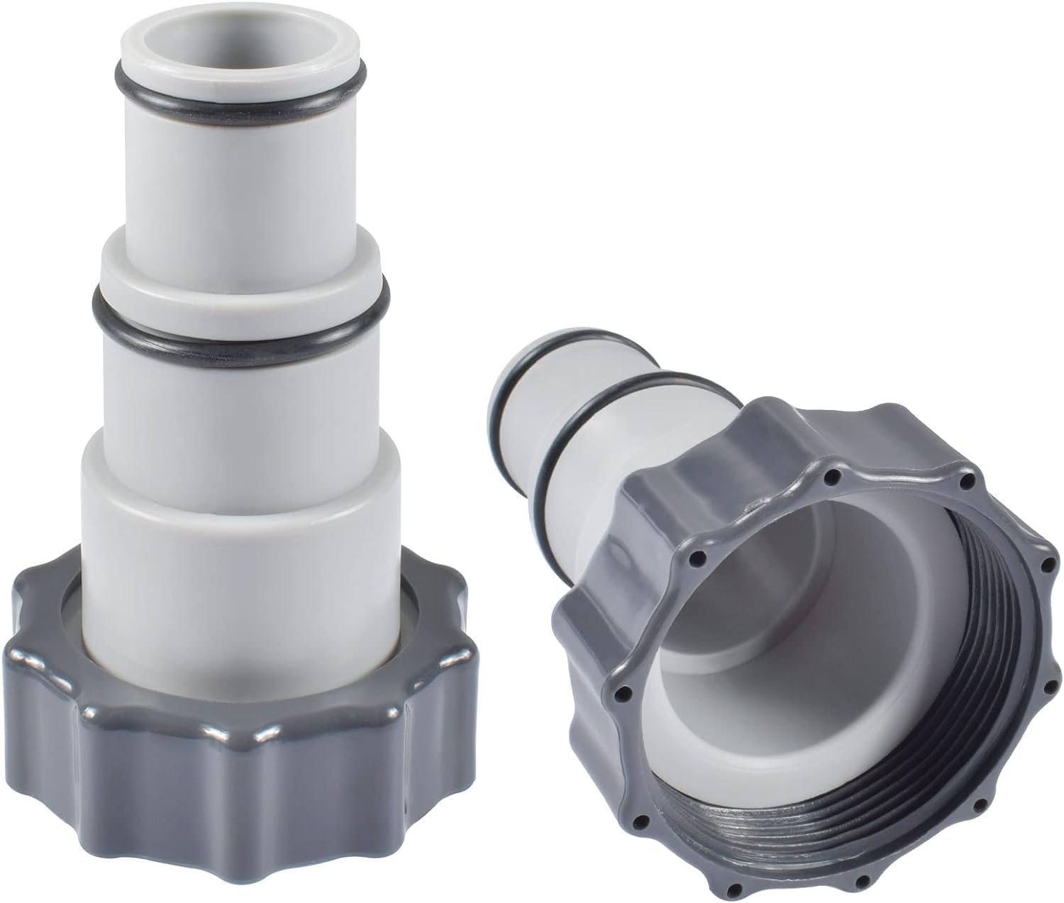 Pool Adapter A - Adaptador de manguera para piscina de 38 mm y 32 mm, accesorios para piscina, boquilla de manguera con anillo de sellado (2 unidades)
