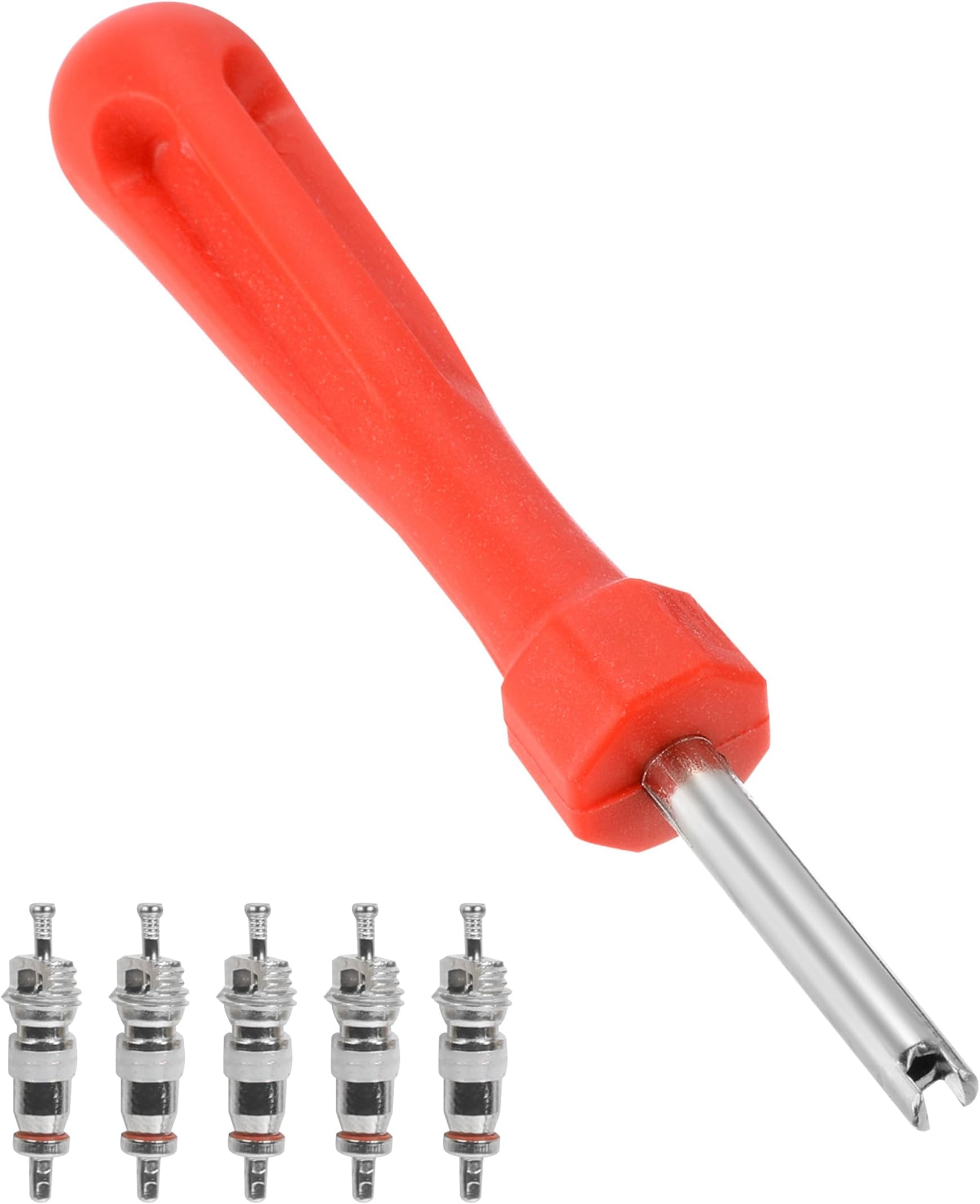 Flaconi Valve Core Removal Tool,Tire Valve Stem,Valve Stem Tool,Tire Valve Stem Tool,Tire Valve Repair Tool with 5 Pieces Valve Cores,tire valve core removal tool for car,Truck,Motorcycle,Bicycle,etc
