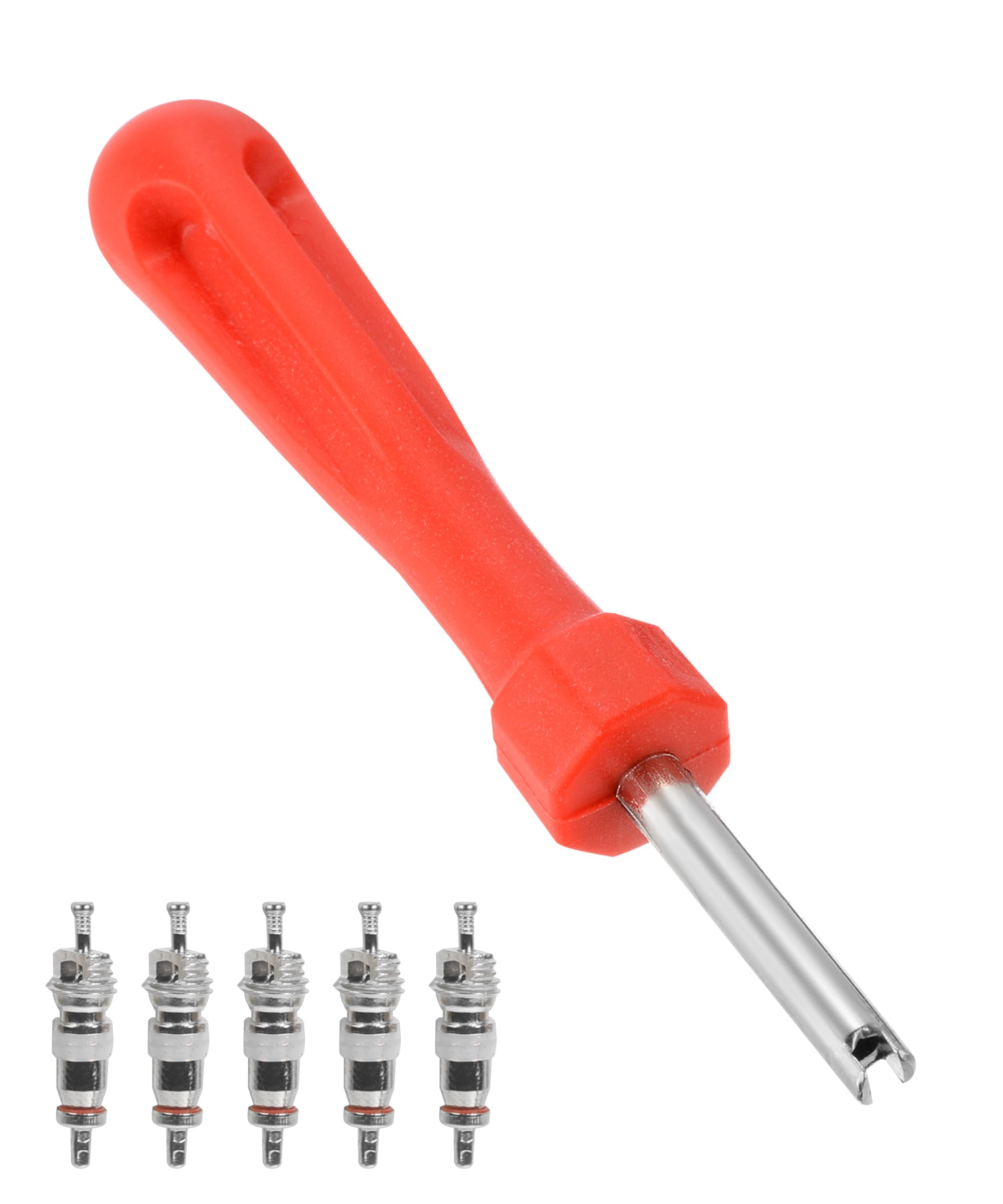 Flaconi Valve Core Removal Tool,Tire Valve Stem,Valve Stem Tool,Tire Valve Stem Tool,Tire Valve Repair Tool with 5 Pieces Valve Cores,tire valve core removal tool for car,Truck,Motorcycle,Bicycle,etc