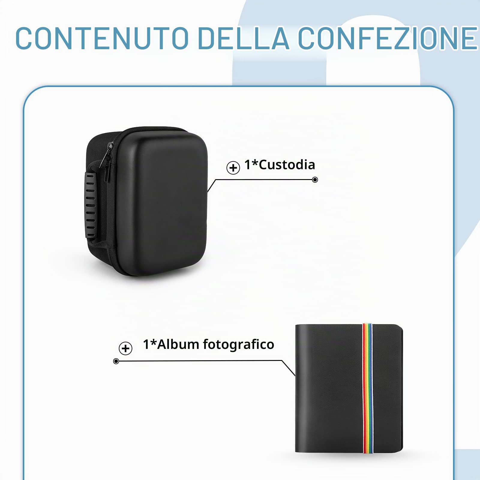 Yinke Custodia per Polaroid Originals Onestep 2 /Onestep+/ Now Fotocamera Istantanea I-Type,Borsa Protettiva Cover Case (Nero) (Album+custodia Nero)