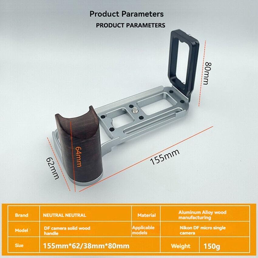 Camera Accessory Multitool - Wood Handle, Quick Release Plates, Double Handle
