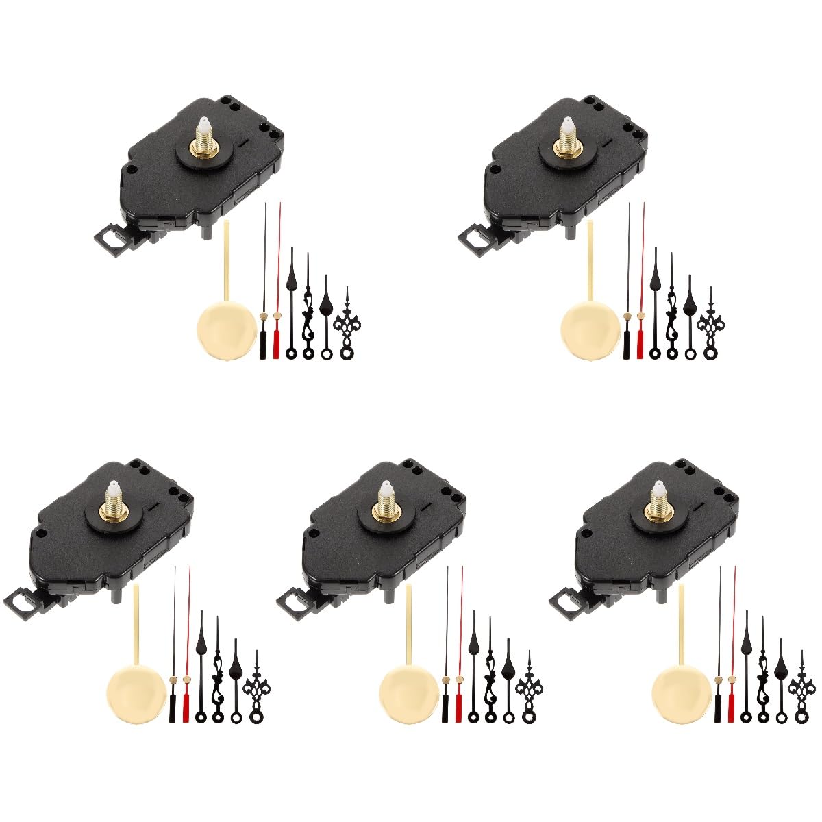 5 Ensembles Mécanisme D'horloge à Remplacer Trousses Mécanisme Pendulaire Mécanisme De De l'horloge D'horloge à Quartz Remplacement Plastique