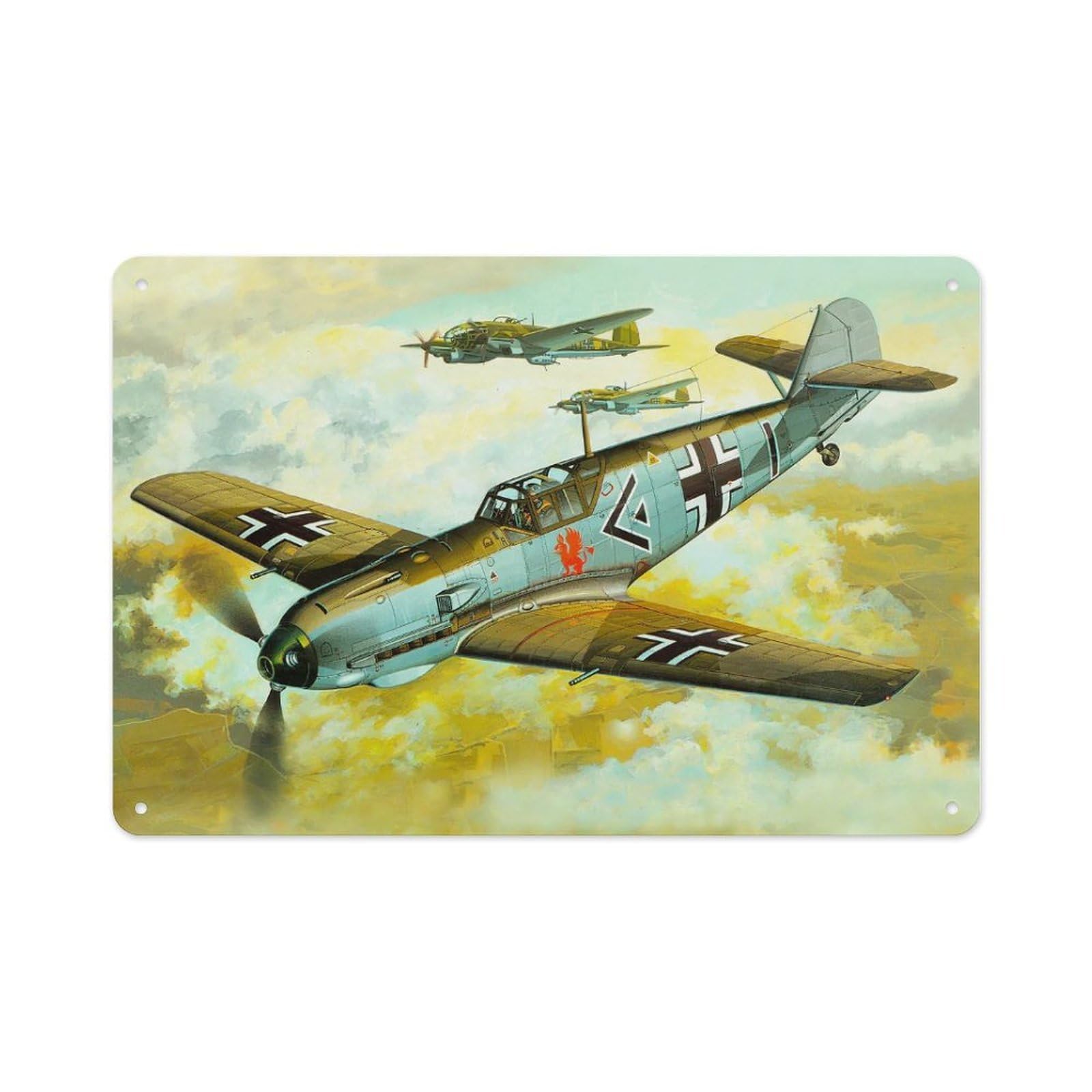 Tin 1 Military Aircraft Soldier Tribute Metal Tin Sign 12X8 Inch Vintage Propaganda Wall Art Decor For Home Office Garage Man Cave