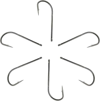 Fishing Hooks 10/0, 24 Pcs Needle Eye Forged for Saltwater Trolling & Plug Rigging, Ideal for Tuna, Marlin, Wahoo & Big Game Fishing