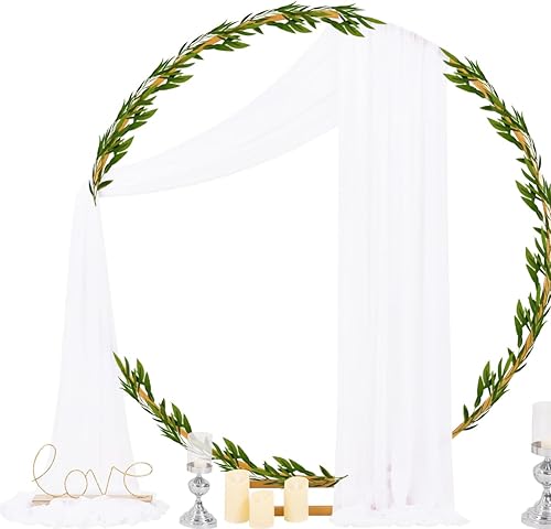 Miniatura 2 de Socomi Tela Transparente Blanca para Drapeado de Arco de Boda 29" x 20 Pies 1 Panel Cortinas para Exteriores Extra Largas para Novia Baby Shower