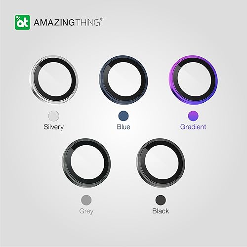 Miniatura 7 de AMAZINGthing Protector de lente de cámara para iPhone 15 Pro Max, marco de metal, protector de lente de vidrio templado, fácil instalación,