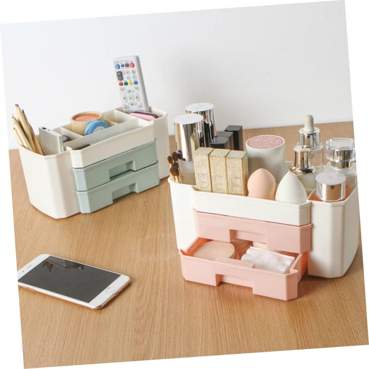 1 Pieces Cosmetic Storage Box Makeup Organizer for Vanity Multi-Storage Case Drawer Storage Bins Cosmetic Storage Case Cosmetic Organizer 4