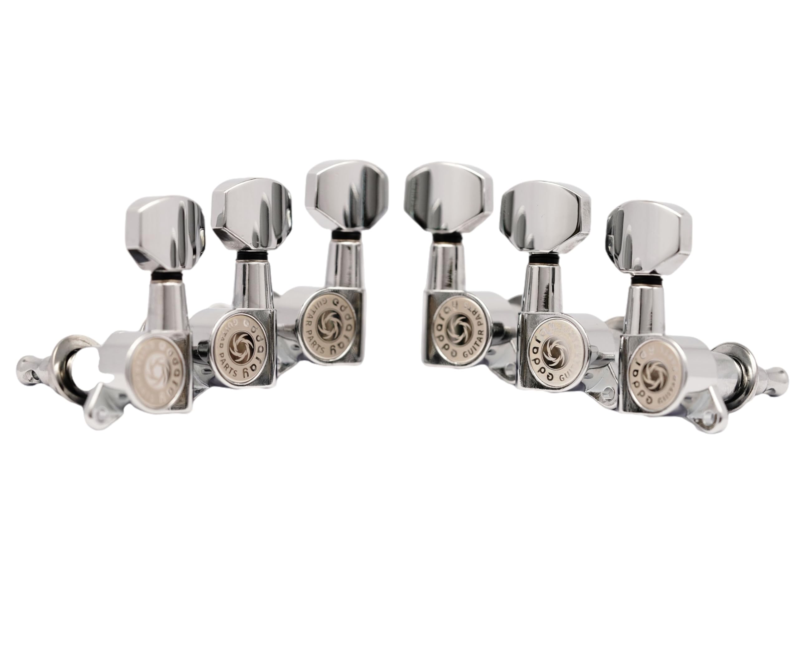 Eddaray Guitar Machine Heads (3R + 3L) – 1:15 Gear Ratio Sealed Tuning Key Pegs Tuners Set with Hexagonal Shaped Knob Replacement, (E-1001, Chrome) : Musical Instruments