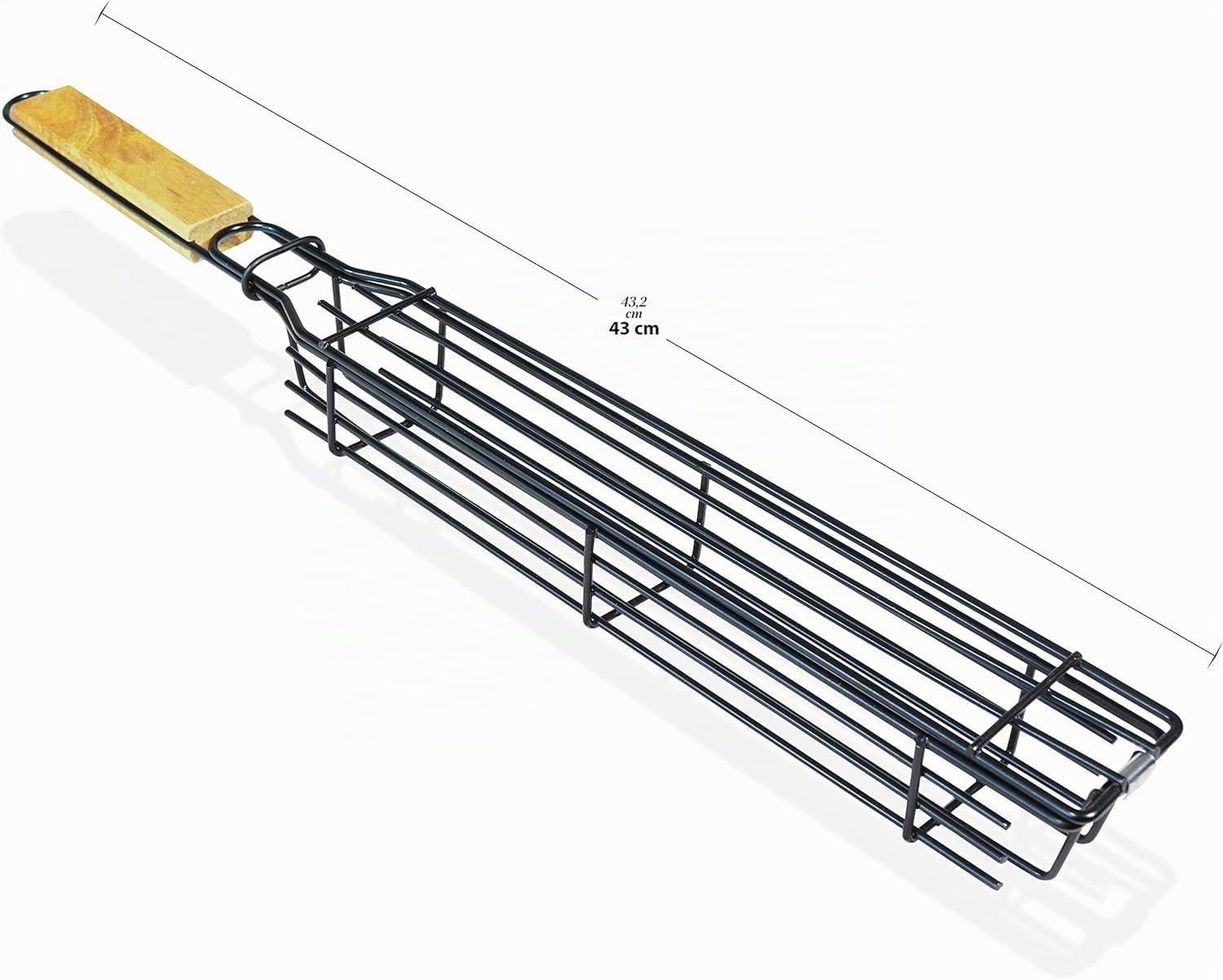 Katai - Ensemble de 8 paniers de grillade pour barbecue extérieur - 4 paniers en métal pour grill, 4 brochettes plates pour légumes, viande, poisson et kebab