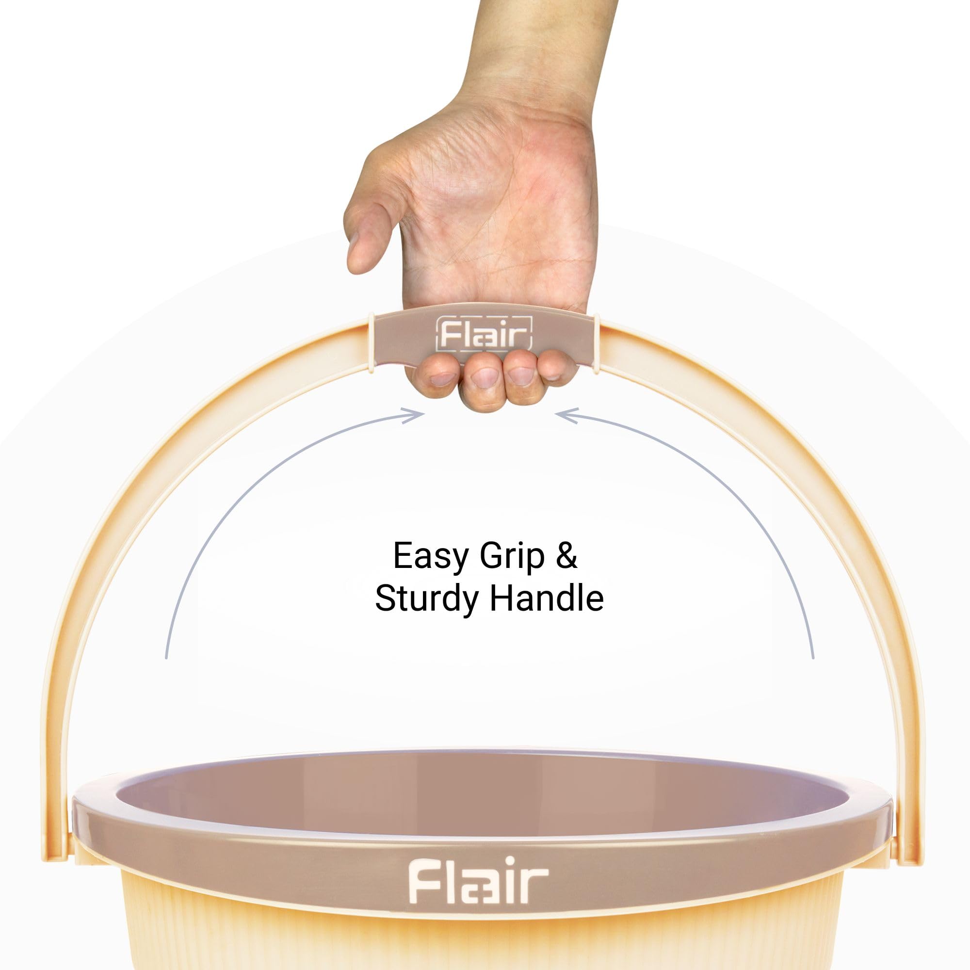 FLAIR Estella 8L Bucket - Beige Cleaning Bucket -7