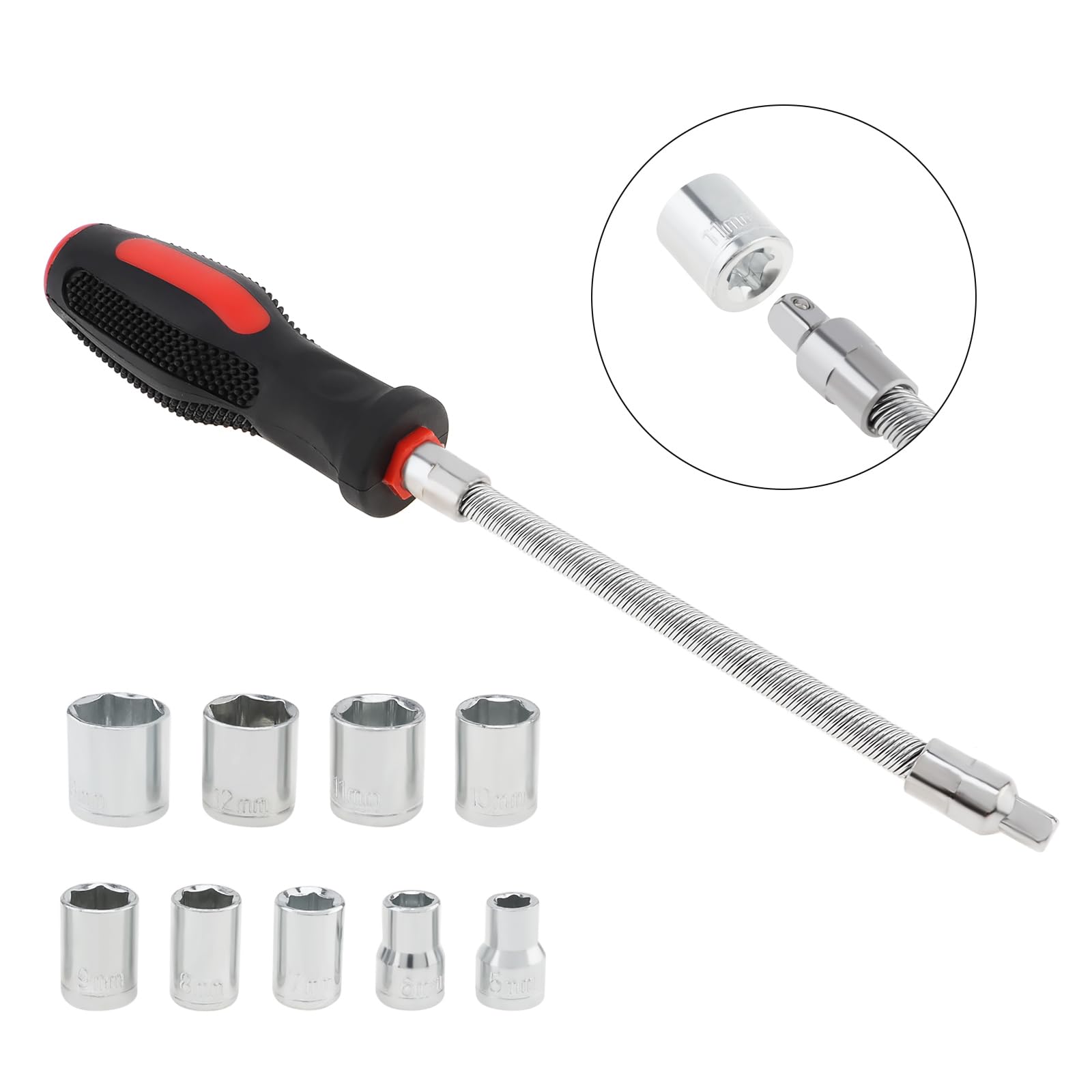 Windance Kit di strumenti per la rimozione della cinghia, adatto per Polaris RZR 1000 XP XP4 900 S, prese reversibili da 5 mm a 13 mm, copertura flessibile della frizione, strumento separato