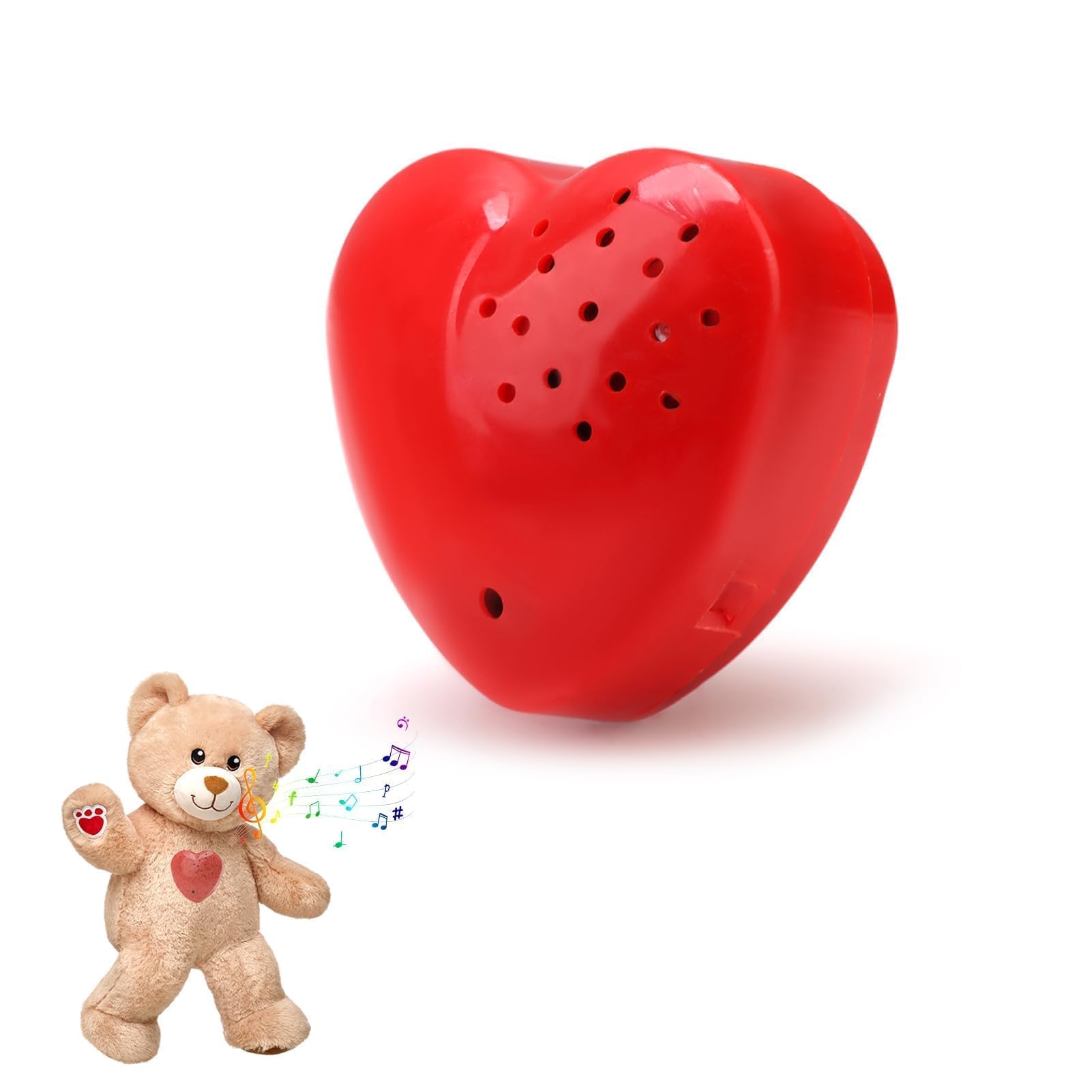 Heart Shaped Mini Voice Recorder for Teddy 30 Seconds Recordable Sound Box for Stuffed Animals Custom Message Voice Box Voice Recorder Device for Kids Recordable Gifts Children's Day Gift Father's Day