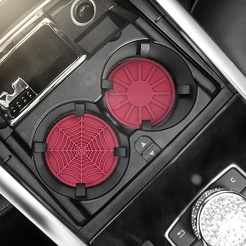 Miniatura 5 de Paquete de 4 posavasos de automóvil para portavasos de automóvil de 2.68 pulgadas de silicona antideslizante de inserción automática, tapetes