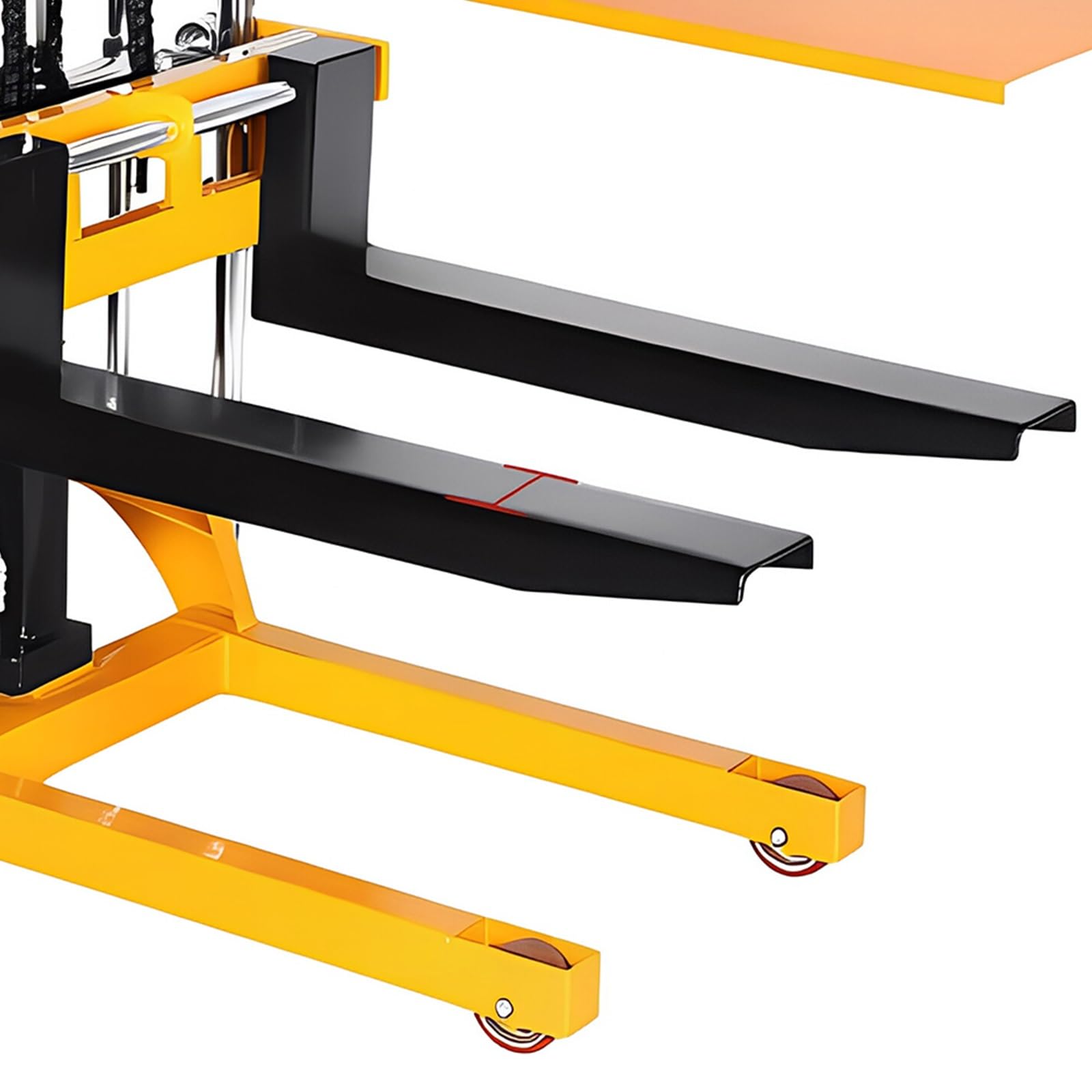 Gabelhubwagen 400 kg manueller Stapler, hydraulischer Palettenhub-Lenkrollengabelstapler mit Abdeckplatte Lager