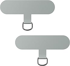 caslord 2 Stück Universelles Handy Lanyard Patch Pad, Verwandelt Deine Hülle in eine handyband, Ultra-dünnes TPU-Plättchen passend für alle Standard Handyhülle - Grau