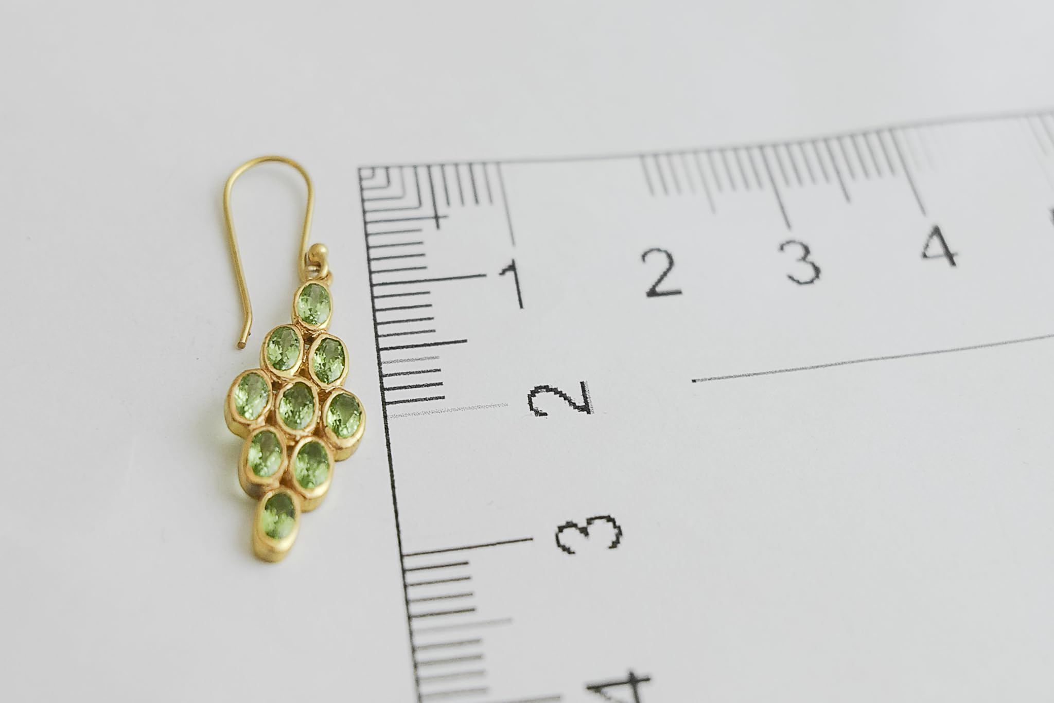 Boucles d'oreilles en argent sterling plaqué or péridot